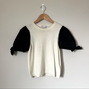 Red Valentino Bow Sleeve Tie Tee Size XSmall